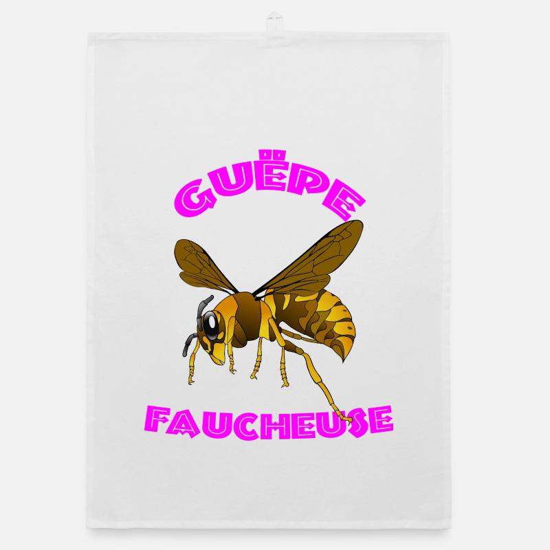 Vector Reaper Wasp - Pink Arched Design Organic dish towel