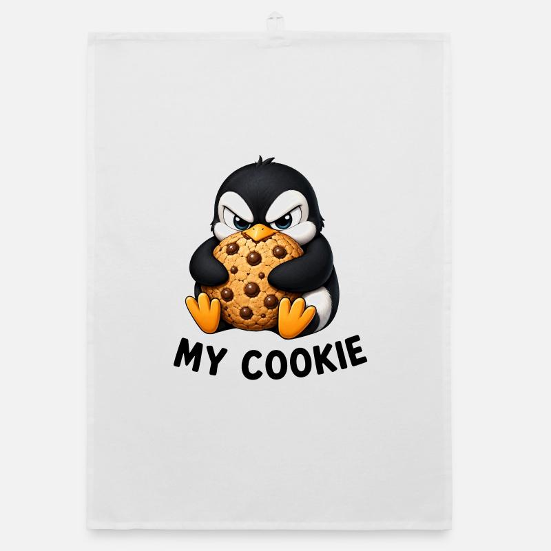 Dessert de biscuits pingouins dessinés dessinés mignons drôle Torchon bio