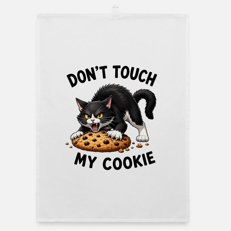 Chat mignon Biscuit dessiné animé Biscuit drôle de phrase Torchon bio