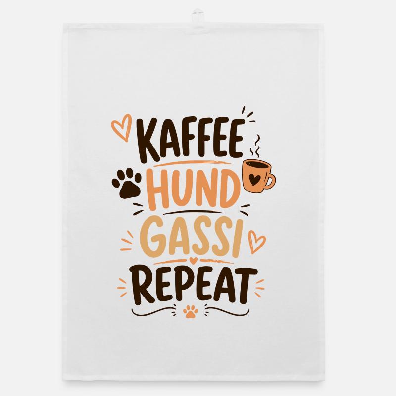 Kaffee Hund Gassi Repeat Organic Geschirrtuch