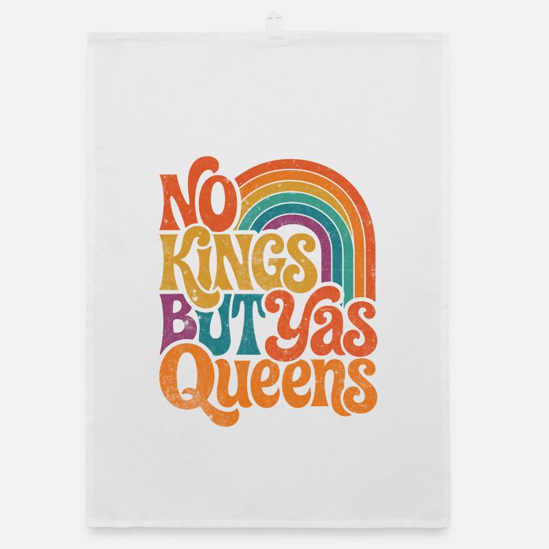 Pas de rois sauf Queens Retro Rainbow Torchon bio