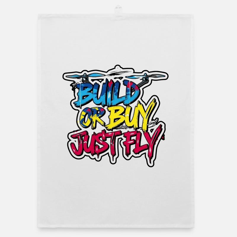 Construis ou achète un tee Just Fly Drone Torchon bio