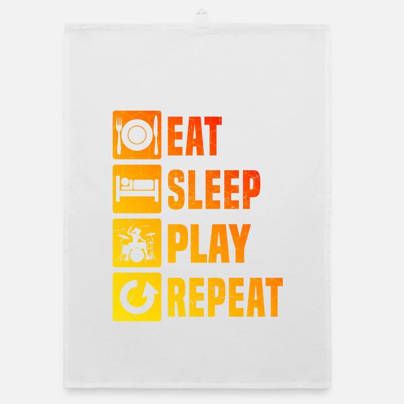 Playing the drums Gift for a drummer Organic dish towel