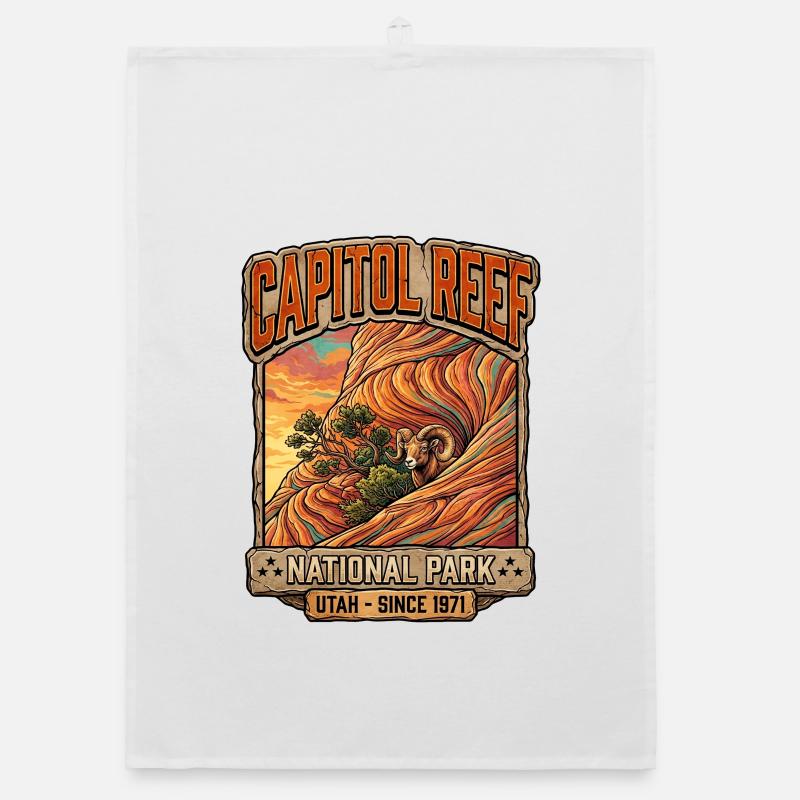 Capitol Reef Ram Desert Patch Organic dish towel