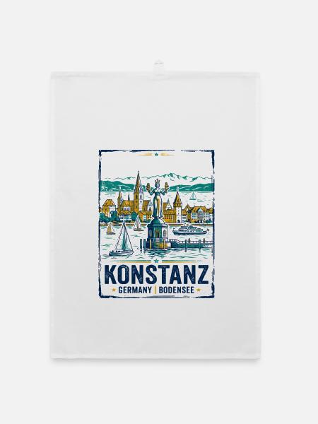 Konstanz Germany Bodensee Skyline Novelty For - Organic Geschirrtuch - Weiß