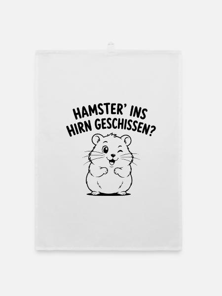 Hamster Ins Hirn Geschissen Lustiger Hamster - Organic Geschirrtuch - Weiß