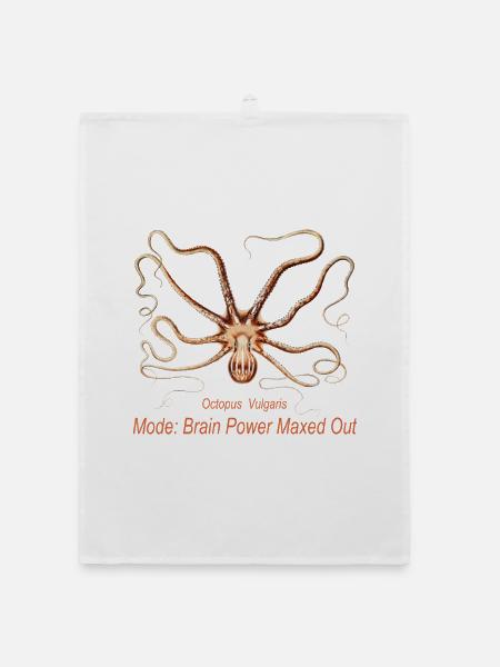 Octopus Brain Power Maxed Out - Organic Geschirrtuch - Weiß - Vorne