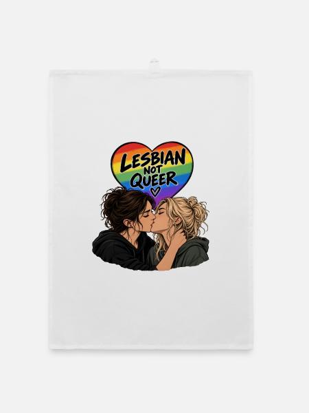 Lesbisch, aber nicht queer - Organic Geschirrtuch - Weiß - Vorne