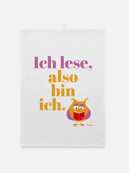 Ich lese, also bin ich! - Organic Geschirrtuch - Weiß