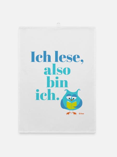Ich lese, also bin ich! - Organic Geschirrtuch - Weiß