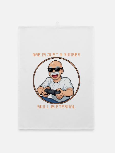 Alter Gamer - Organic Geschirrtuch - Weiß