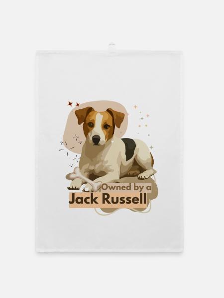 Jack Russell Treue Hundemotiv - Organic Geschirrtuch - Weiß