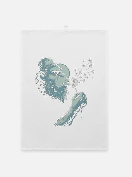Bigfoot bläst Löwenzahn Vintage - Organic Geschirrtuch - Weiß - Vorne