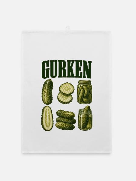 Gurkenkunde - Organic Geschirrtuch - Weiß - Vorne