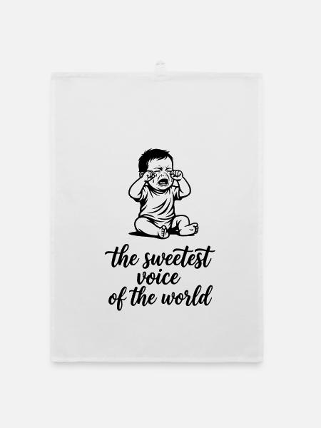The sweetest Voice of The World Baby Singen Chor - Organic Geschirrtuch - Weiß