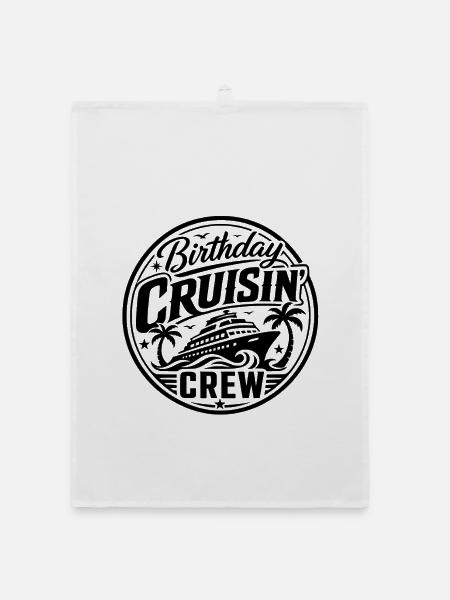 Birthday Cruisin Crew - Organic Geschirrtuch - Weiß - Vorne