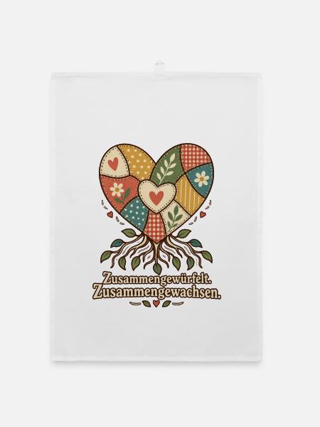 Patchworkfamilie Stiefeltern Bonusmama Bonuspapa - Organic Geschirrtuch - Weiß - Vorne