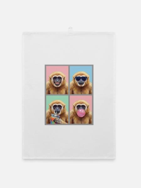 Gibbons Gibbon - Organic Geschirrtuch - Weiß - Vorne
