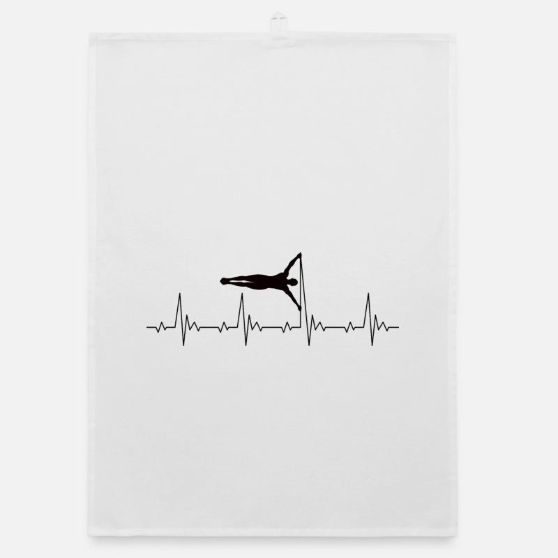 Calisthenics Human Flag Heartbeat Frequency Pulse Organic dish towel