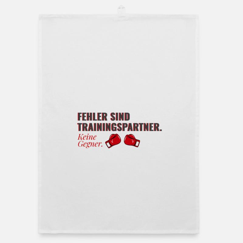 Fehler sind Trainingspartner – Mindset Shirt - Organic Geschirrtuch - Weiß