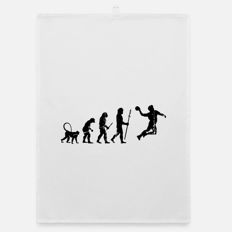 Funny handball player Evolution Organic dish towel