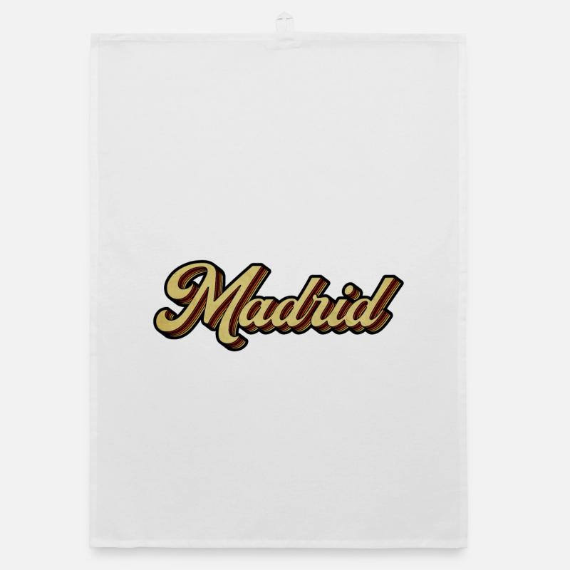 Écriture rayée rétro de Madrid Torchon bio