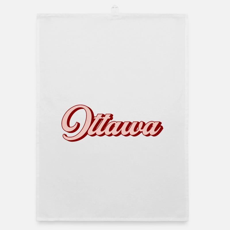 Ottawa Retro Script Organic Geschirrtuch