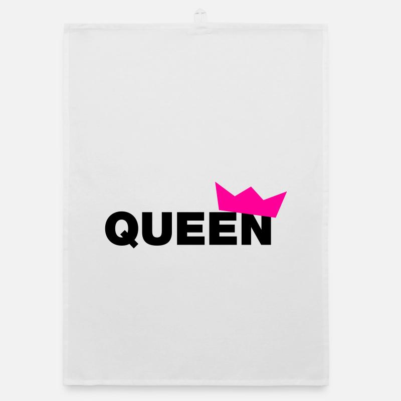 Queen Typo mit Krone / 2 Farben Organic Geschirrtuch