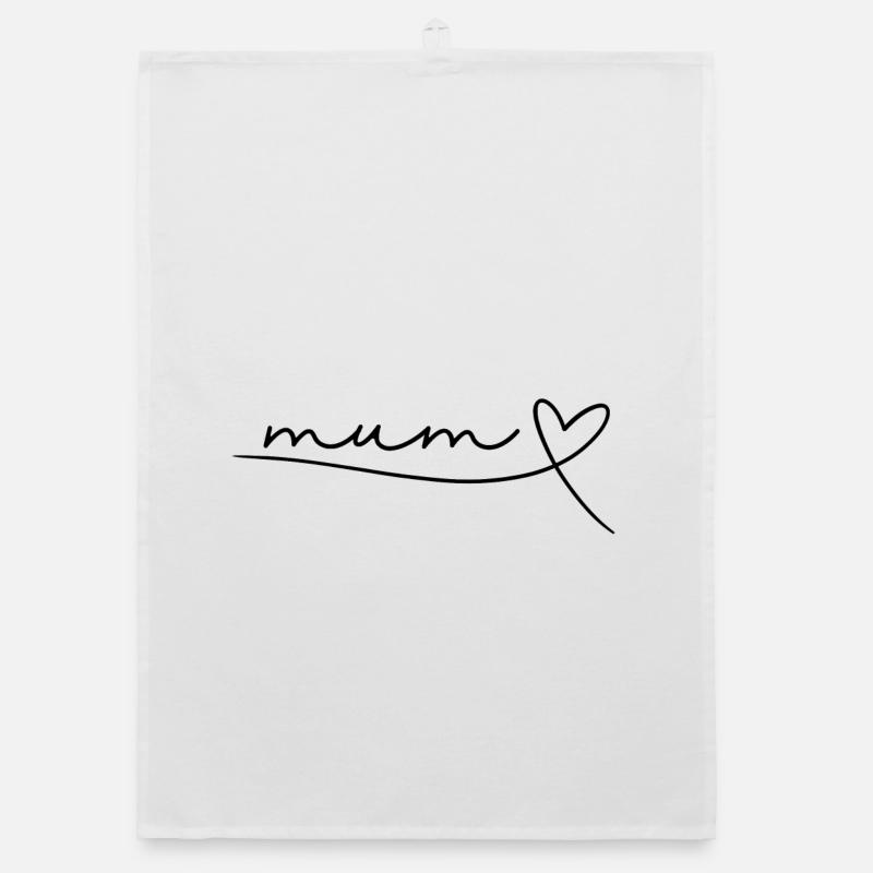 Mum Mom Mama Mutter Geschenk Muttertag, Herz Organic Geschirrtuch