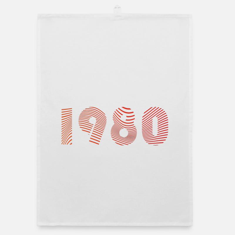 Retro 1980's Stripes Typography Organic dish towel