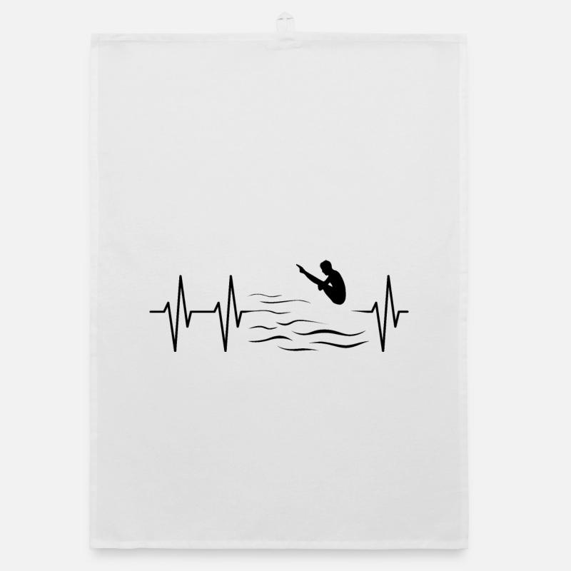 Pulse Diving Plongeur Cliff Jumping Heartbeat Torchon bio