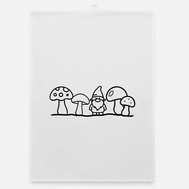 Dwarf with mushrooms Organic dish towel