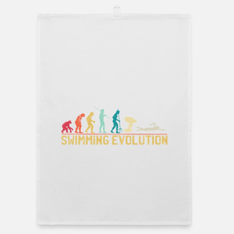 Schwimmen Evolution Fortschritt Illustration Organic Geschirrtuch