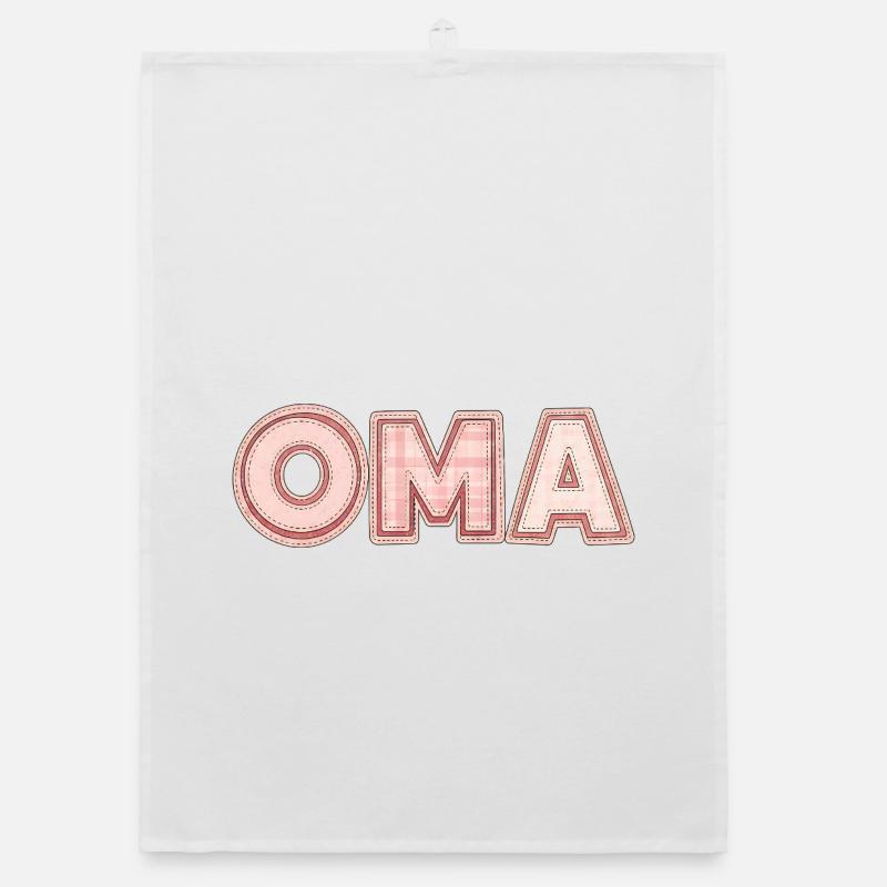 Oma Retro Schriftzug Geschenk Idee Patchwork Organic Geschirrtuch