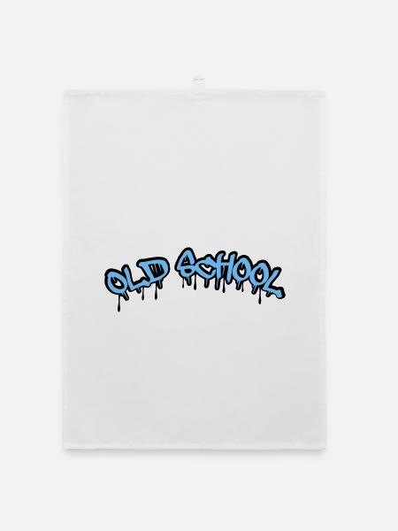 Old School Graffiti Stil - Organic Geschirrtuch - Weiß - Vorne
