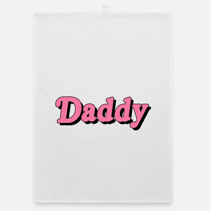 Whimsical Daddy Text Design Organic dish towel