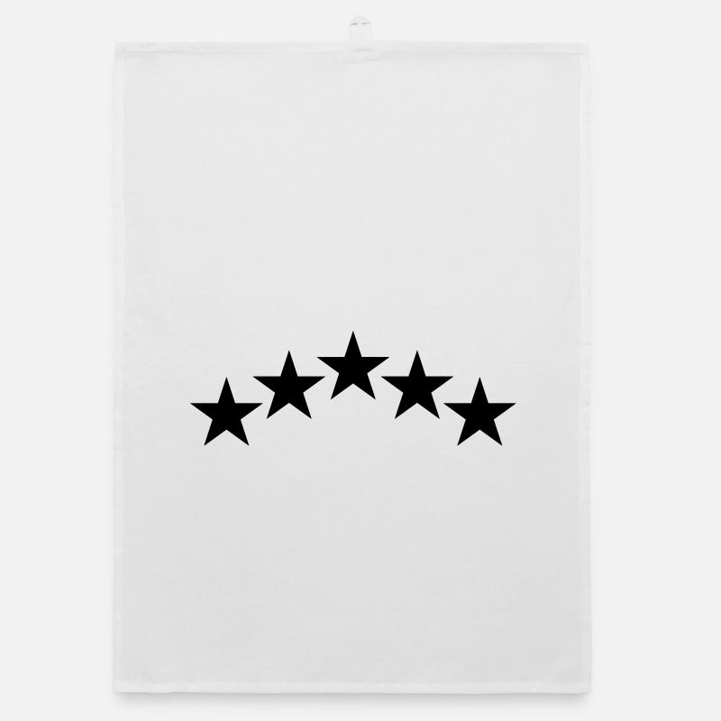 Five solid stars in a curve Organic dish towel