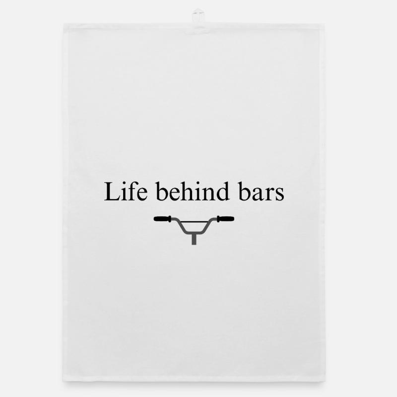 Das Leben hinter Gittern - Geschenkidee für das Fahrrad Organic Geschirrtuch