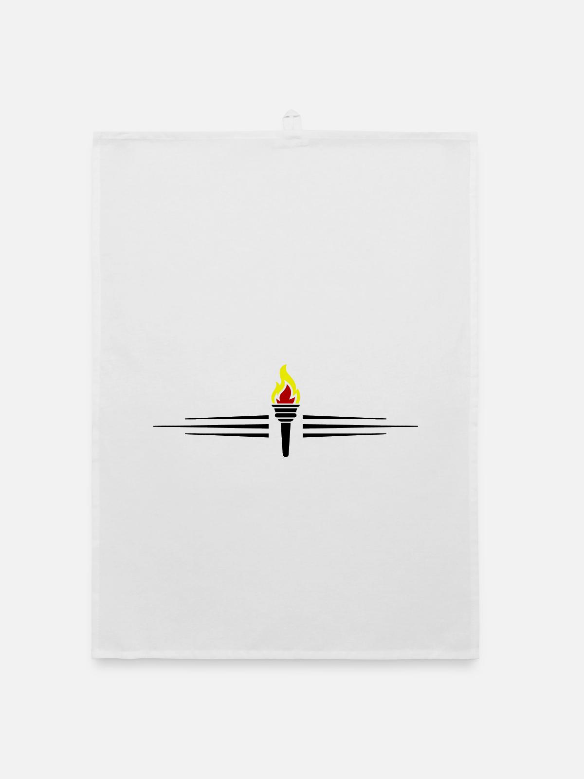 Fackel Symbol Linie - Organic Geschirrtuch - Weiß - Vorne