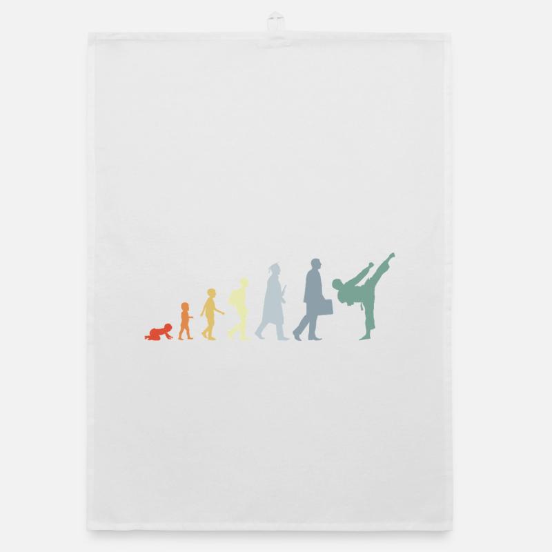 Retro Karateka Evolution Organic dish towel
