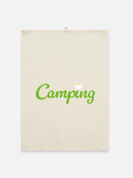Camping Blume Camper Quotes Hobby Sommer Van Life - Organic Geschirrtuch - Natur - Vorne