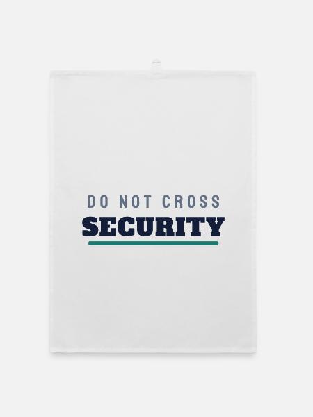 Security College Schriftzug - Türsteher Ordner - Organic Geschirrtuch - Weiß - Vorne