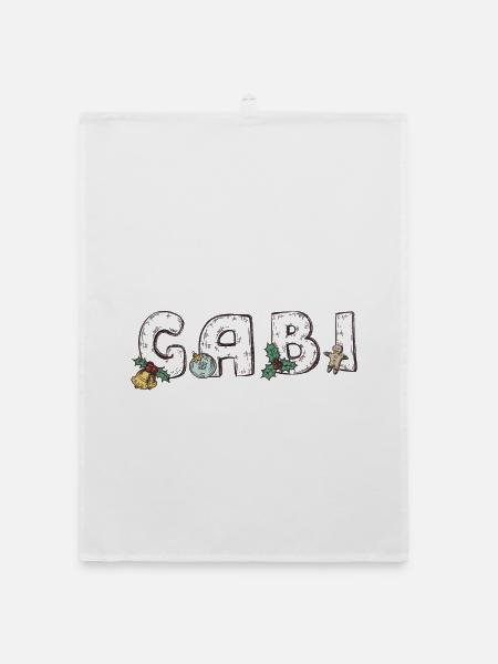 Gabi Weihnachtsbuchstaben - Organic Geschirrtuch - Weiß