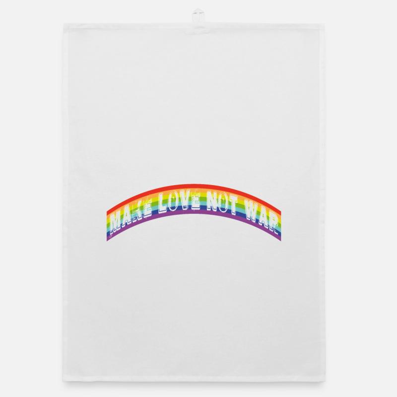 make love not war | rainbow flag Organic Geschirrtuch
