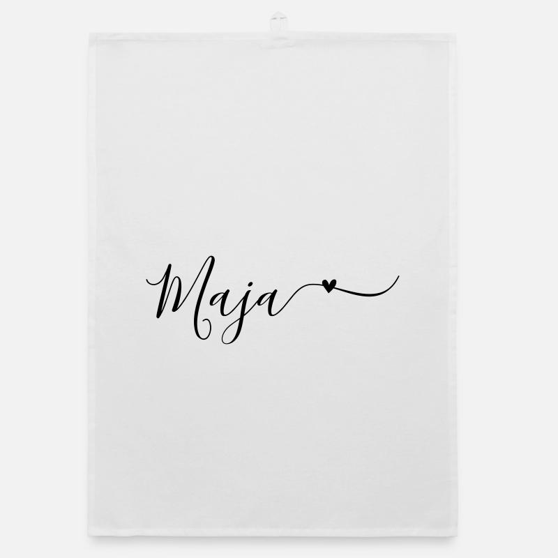 Maja Name First Name Decorative Organic dish towel