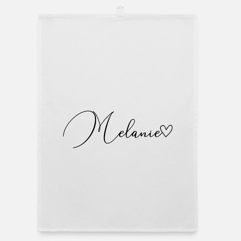 Melanie Name Vorname Mädchen - Organic Geschirrtuch - Weiß