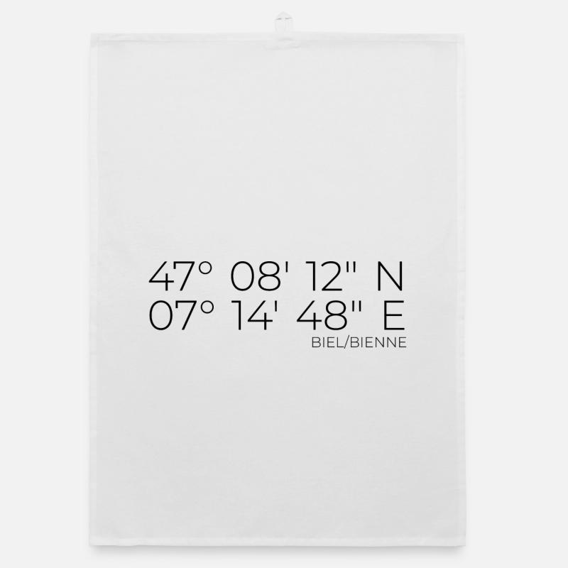 Coordinates Biel Bienne Switzerland Organic dish towel