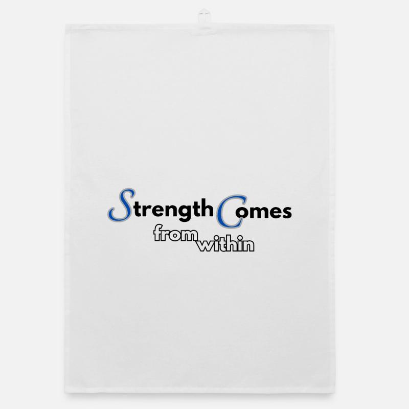 Strength comes from within - Organic dish towel - white