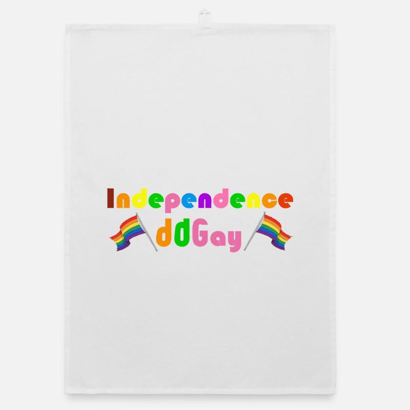 Unabhängigkeit Schwuler Regenbogen - Organic Geschirrtuch - Weiß