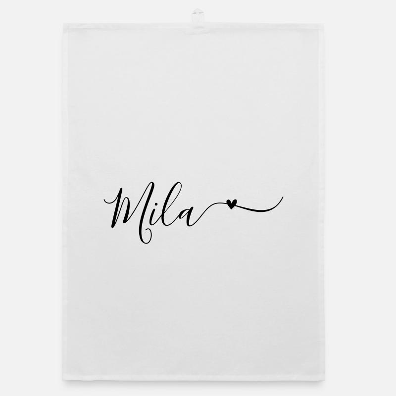Mila Name First Name Decorative Organic dish towel